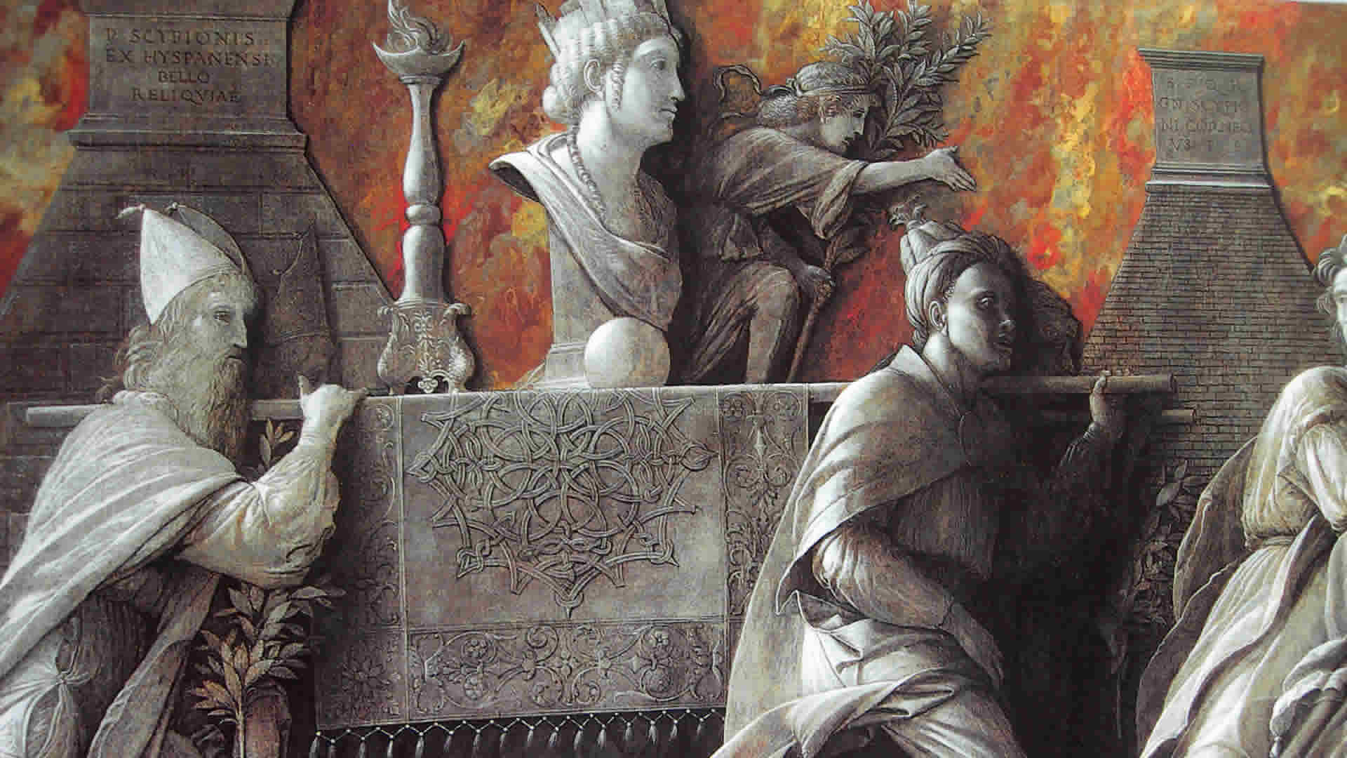Andrea Mantegna Introduction of the Cult of Cybele at Rome 1505-6 - Detail